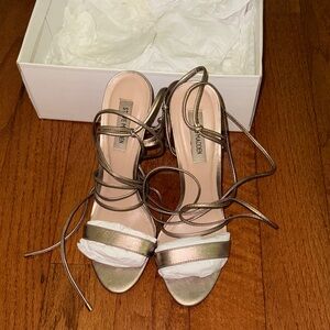 Steve Madden Level Metallic Gold Strappy Heels